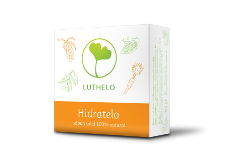 Hidratelo - sapun hidratant, fara arome, cu catina si morcov - LUT01 - Luthelo.ro - detalii cutie