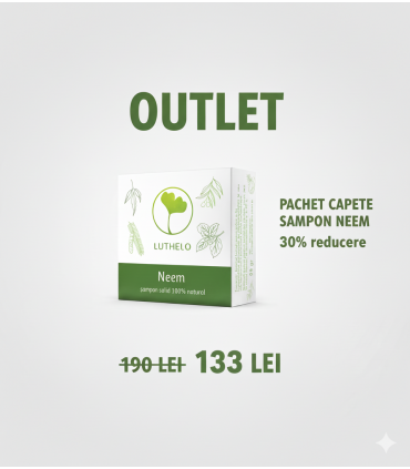 OUTLET PACHET Neem - sampon solid cu menta - par normal/ cret/ scalp sensibil/ matreata